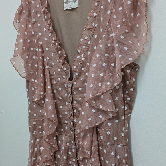 Joyfolie Cass Maxi Dress in Warm Sand/Pinkish Taupe Cream Flowers XS - Picture 6 of 11